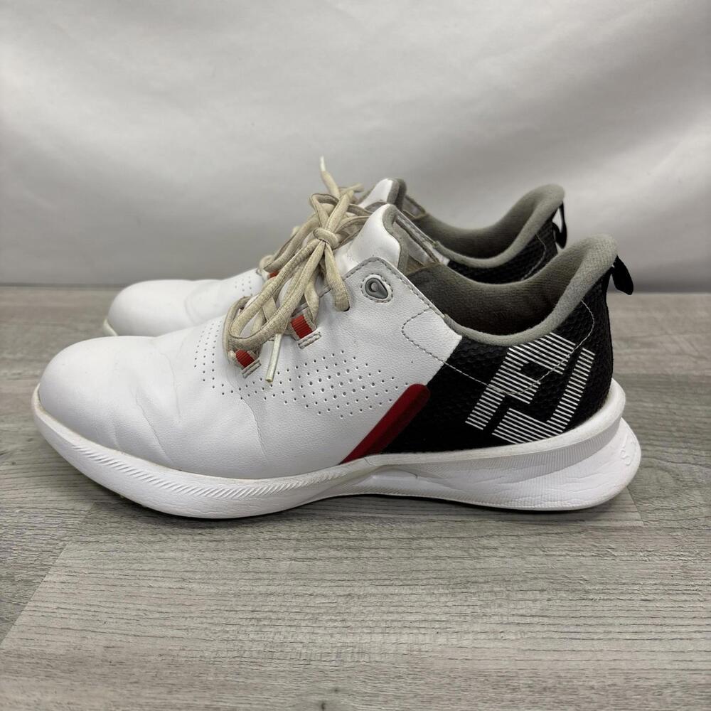FootJoy Fuel Junior Golf Shoes | White/Black/Lime | Size 6 M